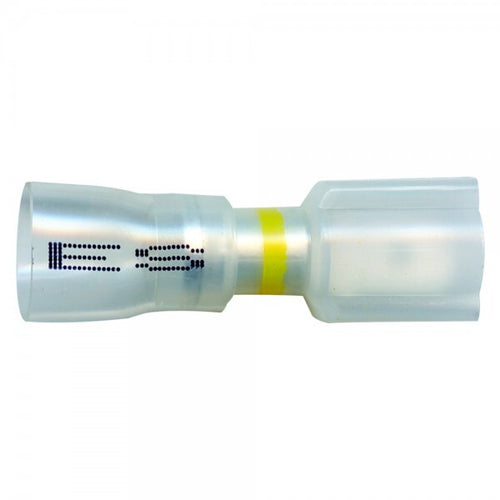 Grote Crystal Clear Heat Shrink Male Disconnect, 12-10 Ga, .250", Pk 15