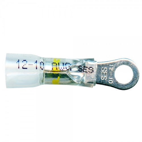 Grote Heat Shrinkable Ring Terminals - Crystal Clear Heat Shrink Ring, 12-10 Ga, #10, Pk 15