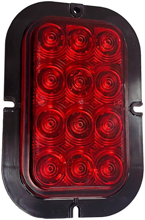 Peterson Rectangular Lumen X ® AMP Stop Turn Tail Led Light Flange Red 12-24V