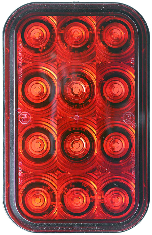 Peterson Rectangular Lumen X ® AMP Stop Turn Tail Led Light Red 12-24V