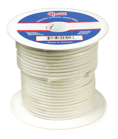 Grote 100' White General Purpose Thermo Plastic Wire Gauge: 14 GA