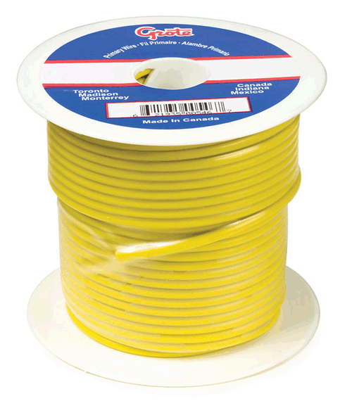 100' Yellow General Purpose Thermo Plastic Wire Gauge: 14 GA