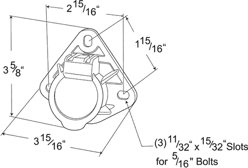 Ultra-Pin Receptacles Three-Hole Mount Receptacle Only, Split Pin