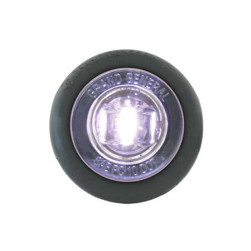 1" Dia. Mini Push/Screw-in Wide Angle LED Marker Light w/ Grommet White