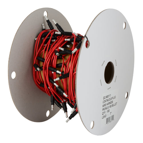 Continuous 0.180 Bullet Plug Wire Harness Roll Red (100)