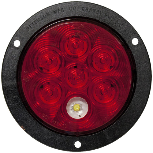 LED Stop/Turn/Tail & Back-Up Light, Round, Flange-Mount w/ Plug, Kit 4″ Multi-volt, Red + White