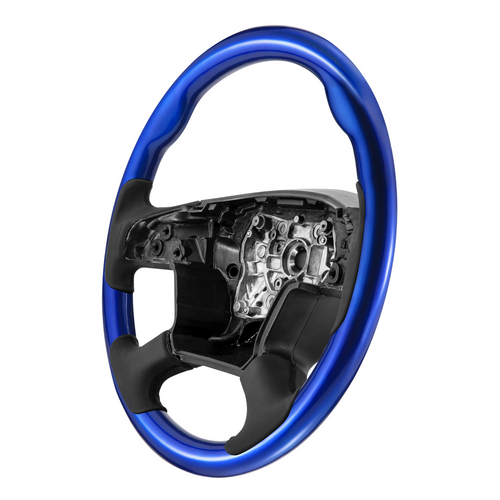 18" YourGrip Wood Candy Color Steering Wheel For 2018-2026 Freightliner Cascadia-Indigo Blue