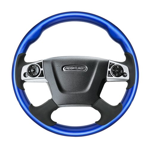 18" YourGrip Wood Candy Color Steering Wheel For 2018-2026 Freightliner Cascadia-Indigo Blue