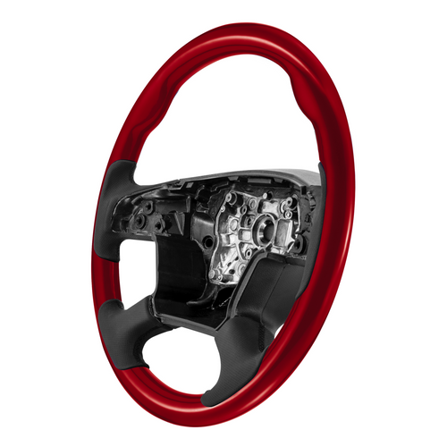 18" YourGrip Wood Candy Color Steering Wheel For 2018-2026 Freightliner Cascadia-Candy Red