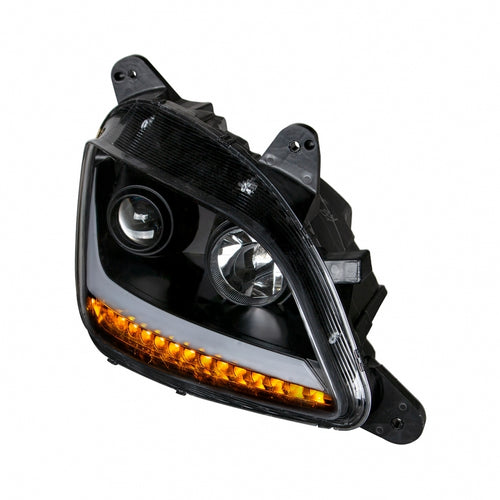 Blackout Projection Headlight with LED Position Light & LED Turn Signal for 2011+ fits Peterbilt 579/587 - Passenger