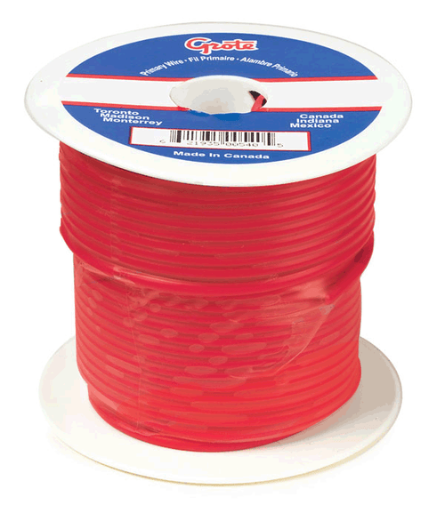 25' Red Purpose Thermo Plastic Wire Gauge: 14 GA
