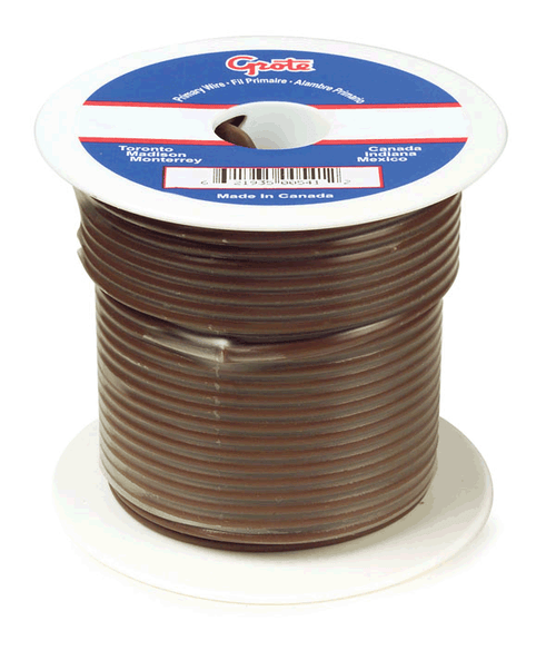 25' Brown Purpose Thermo Plastic Wire Length Gauge: 14 GA