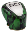 Gear Shift Knob Cover - OEM Style 13/15/18 - Big Skulls Green