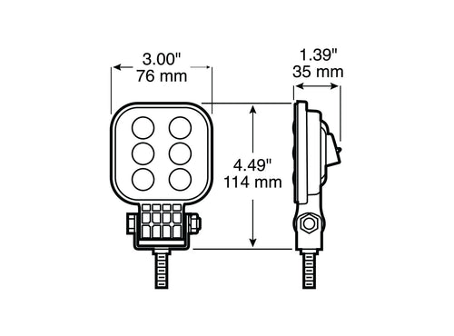Peterson 3 inch X 3 inch Pedestal Work Light Voltage	12V / 24V