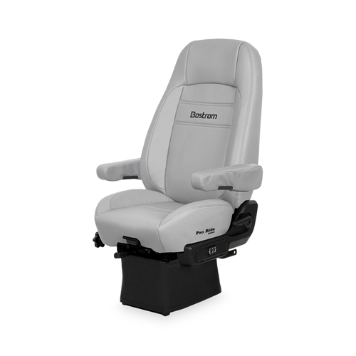 Seat Bostrom, LO-Pro  Air Suspension, Drape, Hi-Back. Air Lumbar, Duak Armrests, Grey, Ultra Leather
