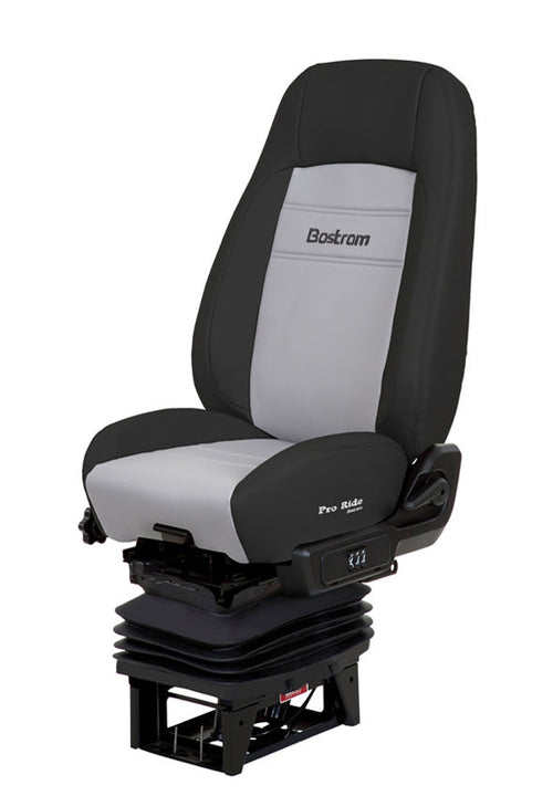 Bostrom Seat, Black / Grey Ultra Leather, HIPRO - 915, Bellows, Hi-Back, No Armrest