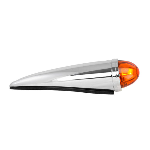 Dark Amber Watermelon Cab Marker Light with Chrome Die Cast Housing