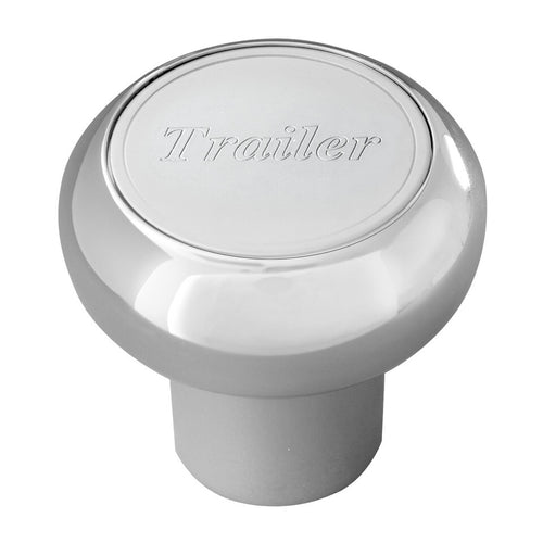Trailer Large Chrome Screw-In Air Valve Control Knob with Stainless Steel Script Plate