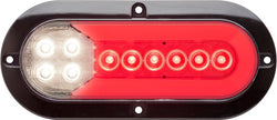 Stop/turn/tail/back-up light, clear lens, red/white diodes, hard wired PL-3 plugs