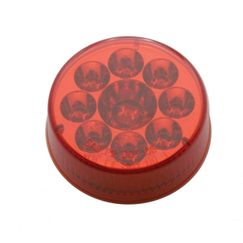 9 LED 2 1/2" Pure Reflector Clearance/Marker Light - Red LED/Red Lens