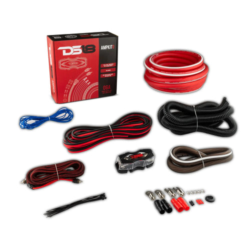 DS18 0-GA CCA Amplifier Installation Kit - RED