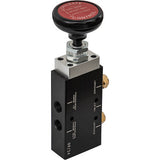4-Way 3-Position Manual Air Valve With Five 1/4 Inch NPT Ports