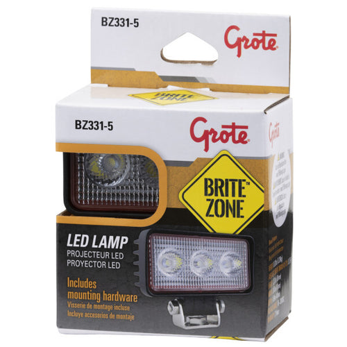 Grote 860 Raw Lumens, Small Rectangle .75A @ 12VDC BriteZone® LED Work Lights