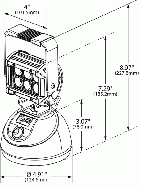 Grote BriteZone® LED Work Light 100 Raw Lumens, Go Anywhere Handheld