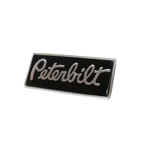 Peterbilt Rectangular Black Chrome Engraved Emblem