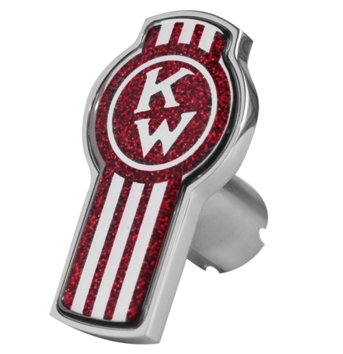 Kenworth Logo Shape Knob Metallic Red