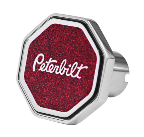 Peterbilt Logo Octagon Knob Metallic Red