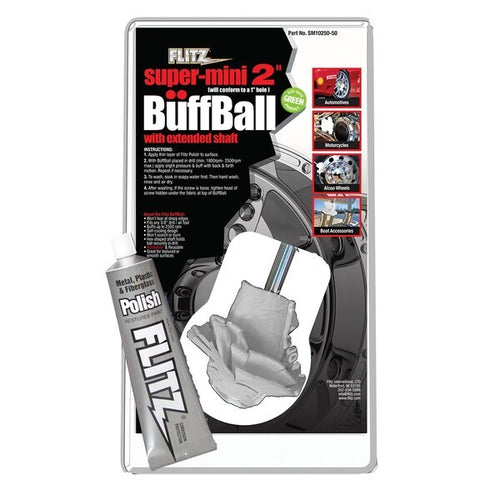 Flitz Buff Ball - Super Mini 2" - White w/1.76oz Tube Polish