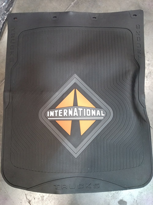 Mud Flap 24” X 30” International Color Black Logo Center W/Truck Letter (Pair)
