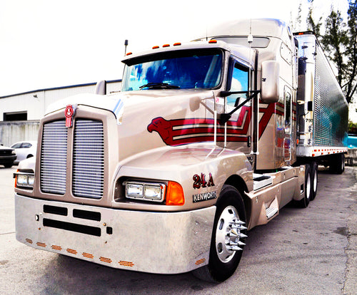 20" Chrome Bumper (Kenworth T600 All Years) W/ Air Vent, Tow & 9 Hidden Light Holes