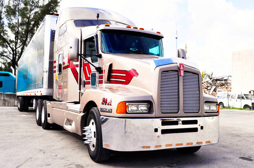 20" Chrome Bumper (Kenworth T600 All Years) W/ Air Vent, Tow & 9 Hidden Light Holes