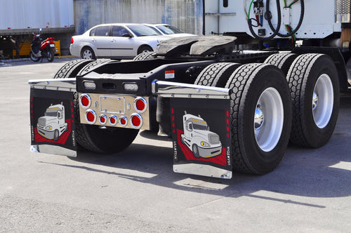 Chrome Mud Flap Hangers, Straight 30 Inch, Pair