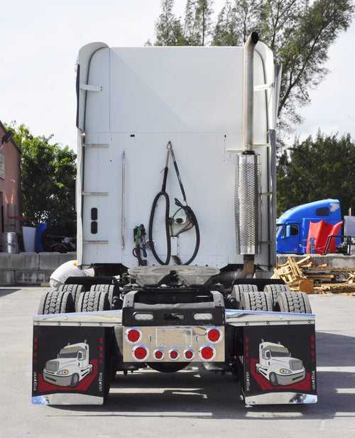 Chrome Mud Flap Hangers, Straight 30 Inch, Pair