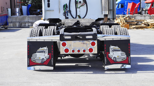 Chrome Mud Flap Hangers, Straight 30 Inch, Pair