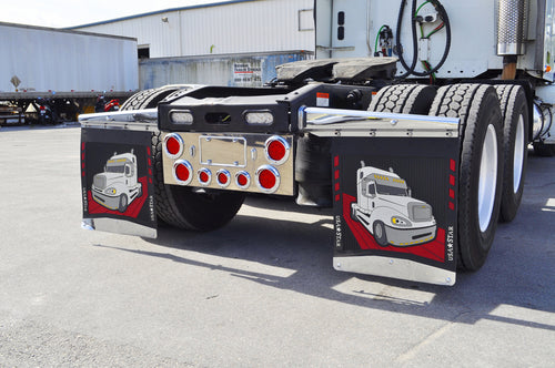 Chrome Mud Flap Hangers, Straight 30 Inch, Pair