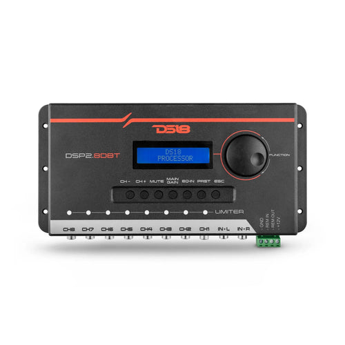 DS18 2-Channel In and 8-Channel Out Digital Sound Processor (DSP) with Bluetooth and LCD Screen