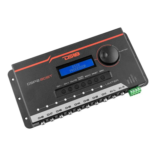 DS18 2-Channel In and 8-Channel Out Digital Sound Processor (DSP) with Bluetooth and LCD Screen