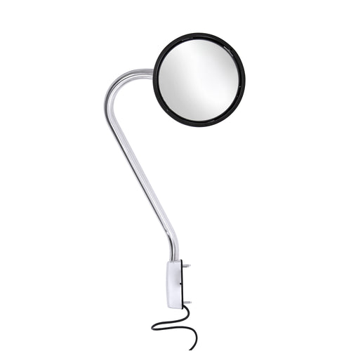 Hood Mirror Cover Chrome Led Lights Driver Side Fits Kenworth T680, Peterbilt 579,587