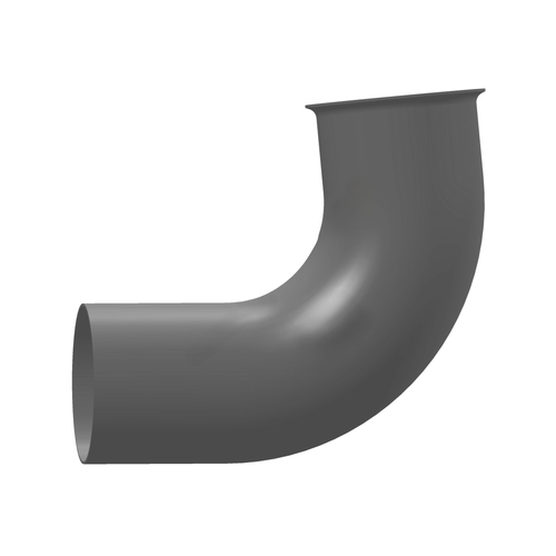 4" - 95 Deg. Aluminized Stainless Steel Elbow Pipe With Flare, Fits Freightliner