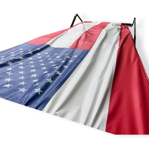 7' X 18' Dump Tarp American flag, Mesh Material W/ Spline