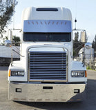 20” S.S With Visor With 10 Hidden Light Holes. Fits Freightliner Classic and FLD Standard Straight Windshield