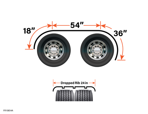 108″ Ribbed Al Tandem Full Fender Aluminum Smooth Rolled Edge Fits 43″Tires (PAIR)