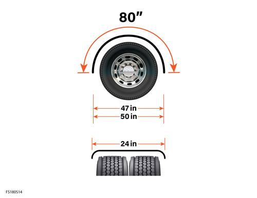 Stainless Steel Single Axle Fenders (Pair) Bright 430, 16 Gauge, Overall Length: 80"