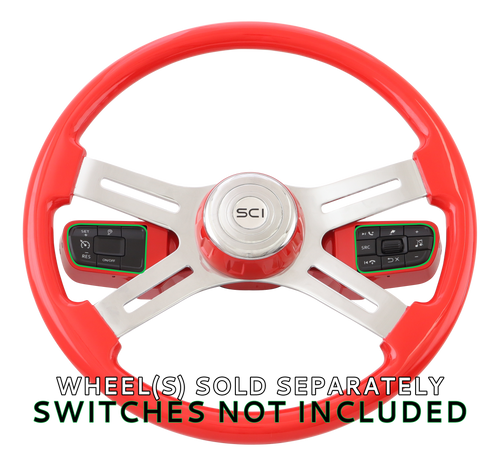 Classic Viper Red Smart Gen Fits Kenworth and Peterbilts - years 2021 - on - WITH Digital Dash and Switches The kit does not include factory switches. (STEERING WHEEL SOLD SEPARATELY)