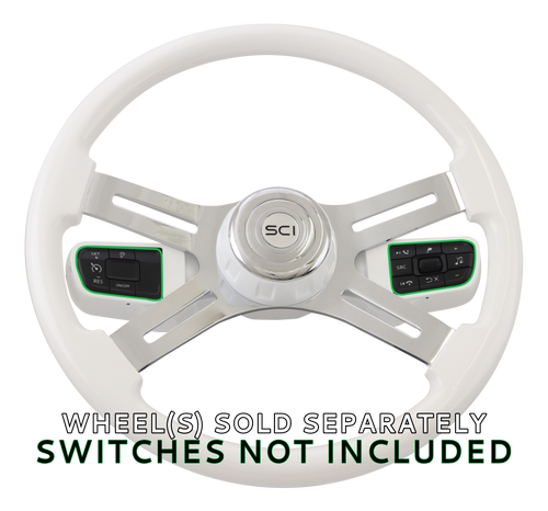 Classic White Smart Gen Fits Kenworth and Peterbilts - years 2021 - on - WITH Digital Dash and Switches The kit does not include factory switches. (STEERING WHEEL SOLD SEPARATELY)