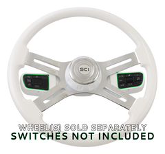 Classic White Smart Gen Fits Kenworth and Peterbilts - years 2021 - on - WITH Digital Dash and Switches The kit does not include factory switches. (STEERING WHEEL SOLD SEPARATELY)